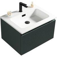 Bathroom Kingdom Flauto Midnight Wall Hung Basin Drawer Vanity 600mm in Blue