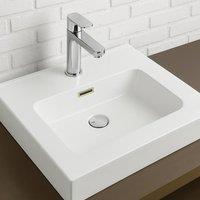 Bathroom Kingdom Flauto Rectangular Counter Top Basin 465mm in White