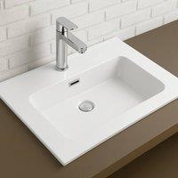 Bathroom Kingdom Flauto Rectangular Counter Top Basin 465mm in White