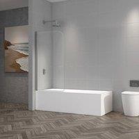 Bathroom Kingdom Vienna Easy Clean 6mm Bath Screen - 800mm in Silver