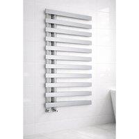 Bathroom Kingdom Milton Chrome Designer Flat Panel Heated Towel Rail 1156x500mm in Silver