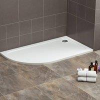 Bathroom Kingdom Oliver Stone Left Quadrant Shower Tray 1200X900mm in White