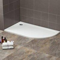 Bathroom Kingdom Oliver Stone Right Quadrant Shower Tray 1200X900mm in White