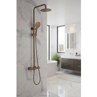 Bathroom Kingdom Menai Premium Brushed Bronze Round Thermostatic Shower Set