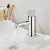 Bathroom Kingdom Redondo Chrome Round Push Button Basin Mixer Tap in Silver