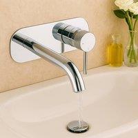 Bathroom Kingdom Redondo Chrome Round Wall Mounted Control Basin Mixer Tap in Silver
