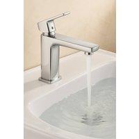 Bathroom Kingdom Quadrado Chrome Square Basin Mixer Tap in Silver