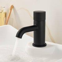 Bathroom Kingdom Redondo Matt Black Round Push Button Basin Mixer Tap