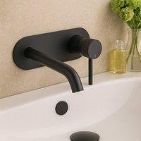 Bathroom Kingdom Redondo Matt Black Round Wall Mounted Control Basin Mixer Tap