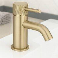 Bathroom Kingdom Redondo Brushed Brass Round Basin Mixer Tap in Gold