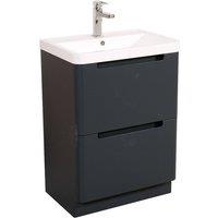 Bathroom Kingdom Monza Grey Basin Vanity 600mm in Dark Grey