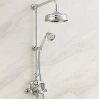 Bathroom Kingdom Tenby Chrome Traditional Thermostatic Shower Set in Silver
