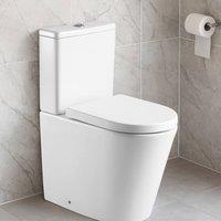 Bathroom Kingdom Ferrara Rimless Close Coupled Toilet With Soft Close Seat in White
