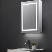 Bathroom Kingdom Jemima Illuminated LED Mirror Cabinet 700x500mm in Silver
