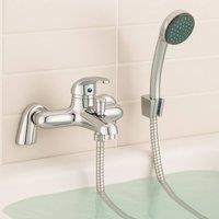 Bathroom Kingdom Plumb Essential Chrome Bath Shower Mixer Tap in Silver