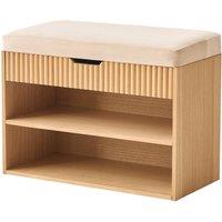 Nordlys Shoe Storage Entryway Furniture 2 Shelves 1 Wooden Chest in Beige