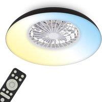 BRILONER Black 36, 5W CCT Dimmable LED Ceiling Light With Fan & Remote