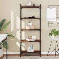 Berkfield Home Bookcase 5-Tier Brown Oak 60x30x154 cm Engineered Wood | Size: 60 x 30 x 154 cm