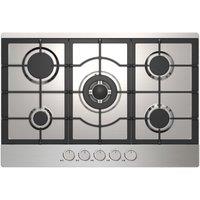 Statesman 5 Burner Gas Hob Cooktop, Front Dial Control, Automatic Ignition, 75 cm in Silver