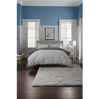 The Lyndon Company Ashling Garden Leaf Cotton Duvet Set with Contrast Reverse Design in Green | Size: Double