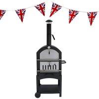 Monstershop Outdoor Pizza Oven, Rain Cover & Union Jack Bunting in Black