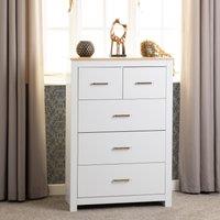 Seconique Portland 3+2 Drawer Chest in White