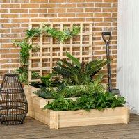 OUTSUNNY 3 Tier Wooden Garden Planters with Trellis for Vine Climbing Plants in Natural