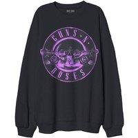 Guns N Roses Pink Bullet Oversized Sweatshirt in Black | Size: Large