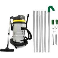 Monstershop Gutter Vacuum Poles & 60L Wet & Dry Vacuum in Silver