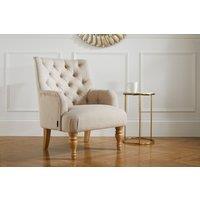 Birlea Fabric Arm Chair Padstow Easy Chair Traditional Accent in Beige