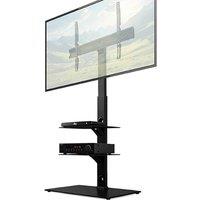 Futura TV Floor Stand 30 - 75 Inch Adjustable Swivel Mount 2 Shelves 40kg in Black
