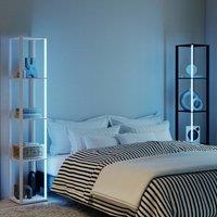HOMCOM RGB LED Floor Lamp with Shelves & Remote Control for Bedroom in Grey