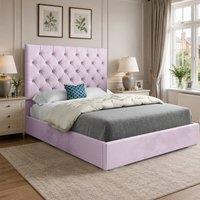 Casani Cottesmore Upholstered Pink Soft Velvet Designer Bed Frame | Size: Small Single