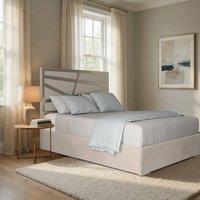 Casani Elveden Upholstered Soft Velvet Beige Metal Designer Bed Frame in Cream | Size: Super King