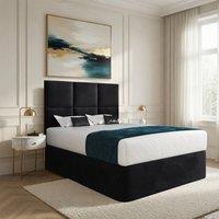 Casani Godalming Floorstanding Headboard With Divan Black Designer Bed Frame | Size: Small Single