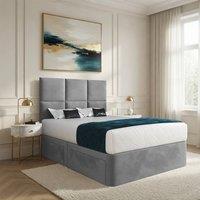 Casani Godalming Floorstanding Headboard With Divan Grey Designer Bed Frame | Size: Double