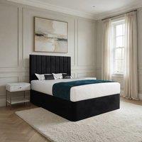 Casani Leyburn Upholstered Black Soft Velvet Designer Bed Frame | Size: Small Single