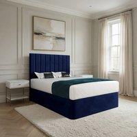 Casani Leyburn Upholstered Blue Soft Velvet Designer Bed Frame | Size: Single