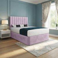 Casani Leyburn Upholstered Pink Soft Velvet Designer Bed Frame | Size: Double