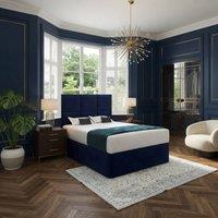 Casani Goostrey Floorstanding Headboard With Divan Blue Designer Bed Frame | Size: King