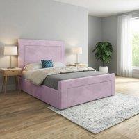 Casani Kensworth Upholstered Pink Soft Velvet Designer Bed Frame | Size: Small Double