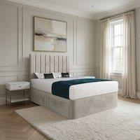 Casani Lichfield Upholstered Beige Soft Velvet Designer Bed Frame in Cream | Size: Small Single