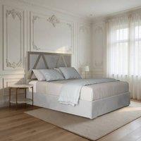 Casani Cliddesden Upholstered Soft Velvet Grey Metal Designer Bed Frame | Size: Small Double