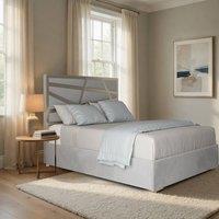 Casani Enborne Upholstered Soft Velvet Grey Metal Designer Bed Frame | Size: Super King