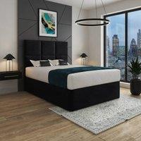 Casani Wolfforth Floorstanding Headboard With Divan Black Designer Bed Frame | Size: King