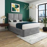 Casani Wolfforth Floorstanding Headboard With Divan Grey Designer Bed Frame | Size: Small Double