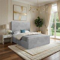 Casani Kettleshulme Upholstered Grey Soft Velvet Designer Bed Frame | Size: Small Single
