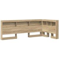 Berkfield Home Storage Headboard with Shelf Sonoma oak 90 cm Engineered wood in Light Tan