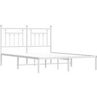 Berkfield Home Metal Bed Frame with Headboard White 150x200 cm King Size