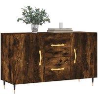 Berkfield Home Sideboard Smoked Oak 100x36x60 cm Engineered Wood in Brown | Size: 100 x 36 x 60 cm
